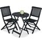 Best Choice Products 3-Piece Acacia Wood Bistro Set, Folding Patio Furniture w/ 2 Chairs, Table